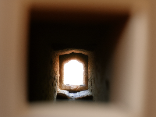 Through a hole